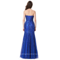 Grace Karin Strapless Sweetheart Royal Blue Tulle Netting Prom Mermaid Dress GK001031-1